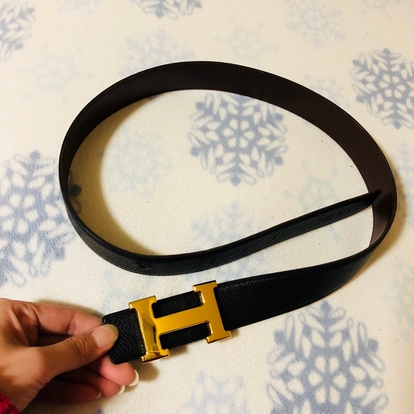 Hermes Accessories - Authentic Hermes Reversible Belt Leather Blck/brwn